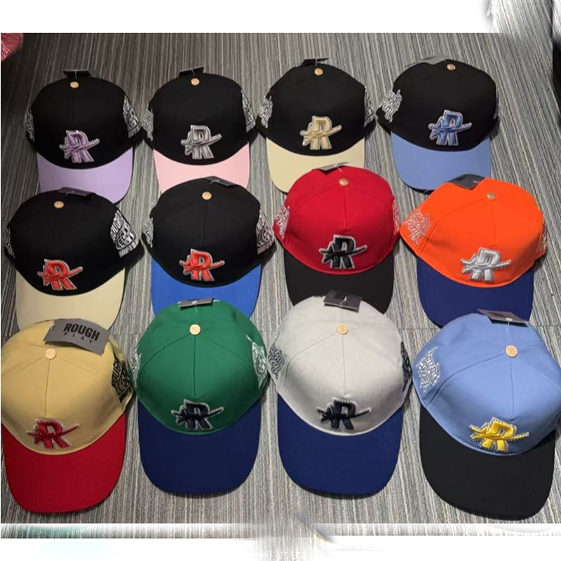 Baseball Cap Fitted - 2026年新作 ラフプレイ ユニセックス スナップバックハット ツートンデザイン Rスター刺繍