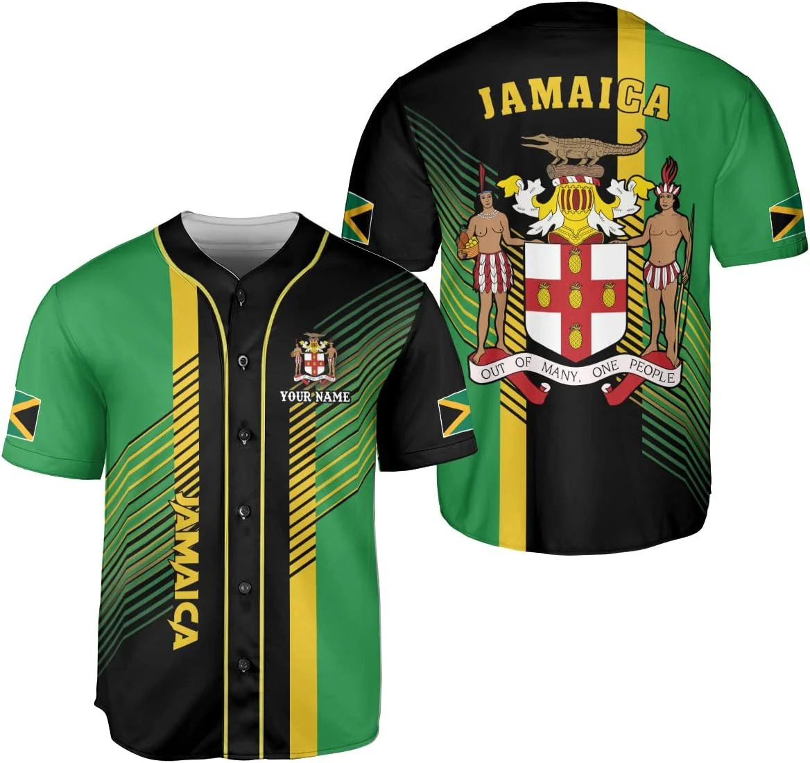 Street Fashion Jersey - パーソナライズされた名前ジャマイカデザインパターン 3D プリントファッションメンズ野球シャツ夏ストリートユニセックス野球ジャージ KZ33