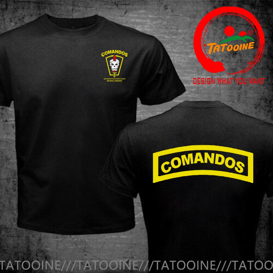 Street Fashion Brazil - 面白いデザインエクセルシートブラジルスケルトン特殊部隊陸軍第1コマンドーアクション大隊シャツメンズファッショントレンディカジュアルクロス