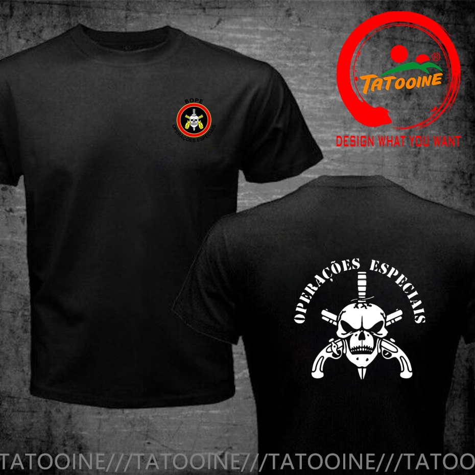 Street Fashion Brazil - 面白いデザイン BOPE エリートデススクワッドブラジル特殊部隊軍事警察シャツ男性ファッショントレンディカジュアル服スタイリッシュ