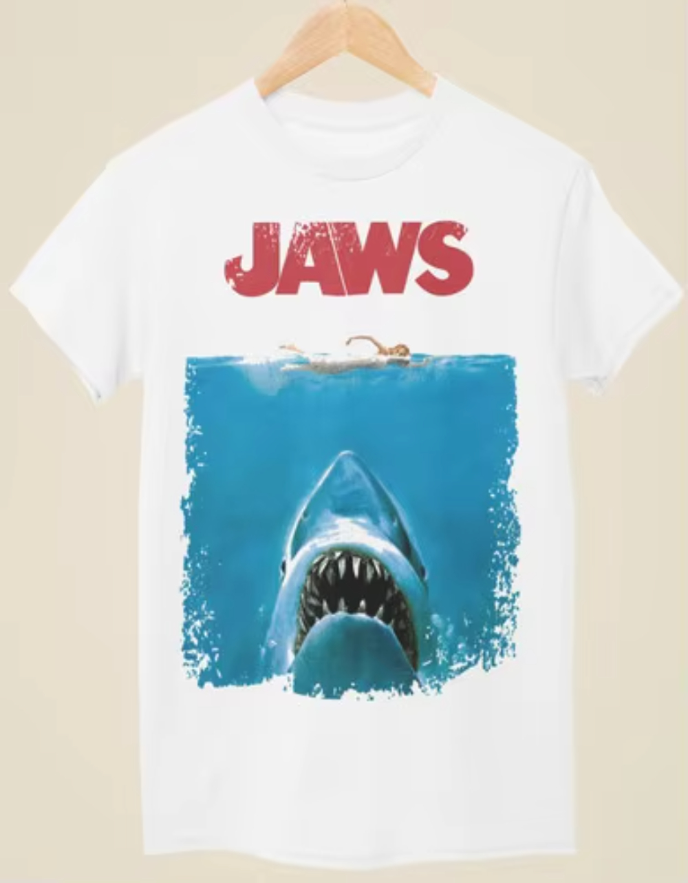 Street Fashion Poster - ジョーズの映画ポスターにインスパイアされたヴィンテージTシャツ、プリントTシャツ付きブラックTシャツ、カジュアルデイリーストリートファッション衣装