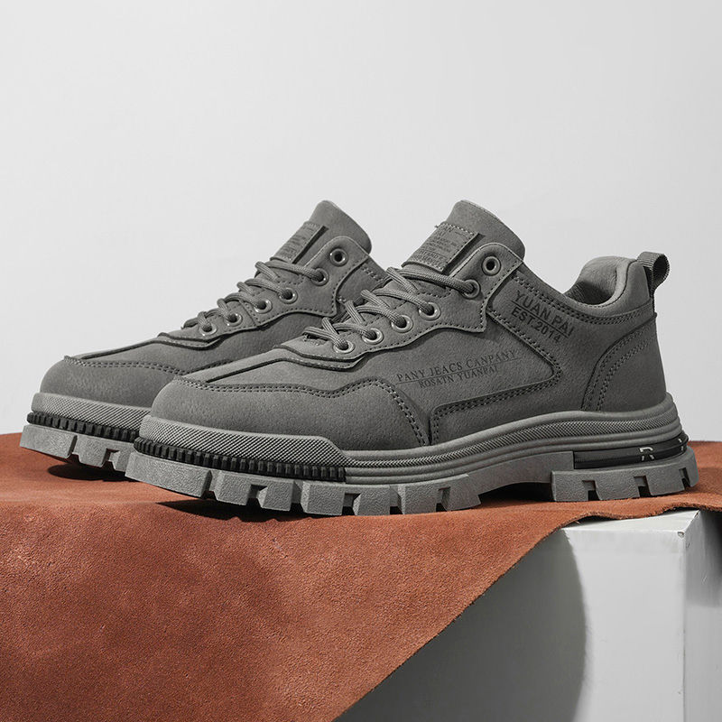 Street Fashion Walk - メンズ厚底ワークブーツ滑り止めカジュアルプラットフォームスニーカーアウトドアハイキングウォーキングファッションユーティリティシューズ