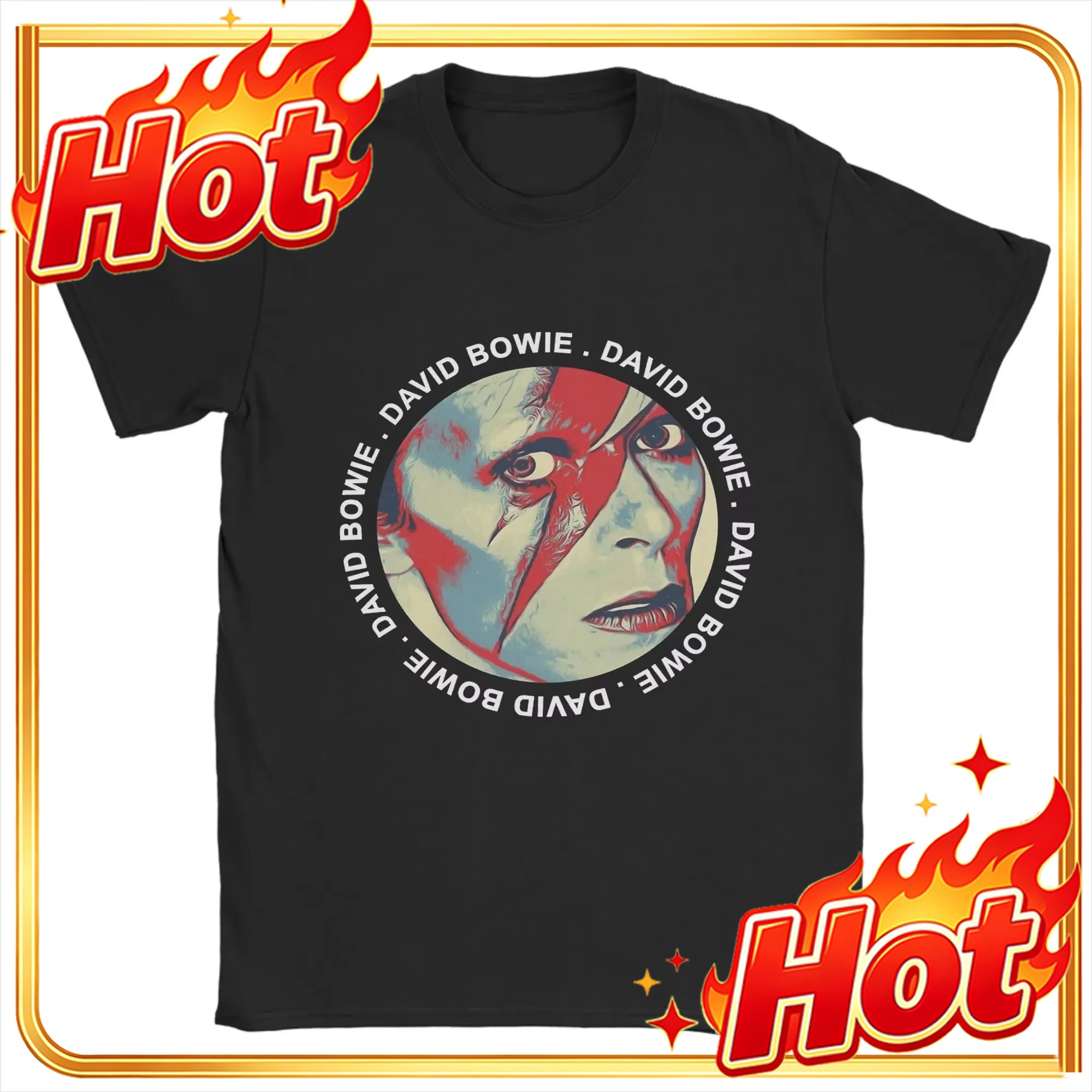 Street Fashion Poster - カスタムトップデヴィッドボウイクラシックポスタープリント Tシャツ男性女性クルーネックコットンファッション夏の新しい Tシャツオーバーサイズハイストリート