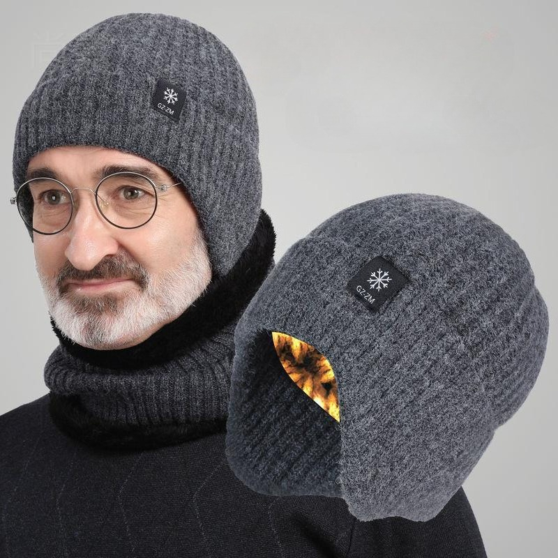 Street Fashion Gloves - 男性冬ニット帽子豪華な暖かさピークキャップ屋外イヤーマフカジュアルファッションフェイクファー裏地付きフード付き帽子サイクリング耳保護