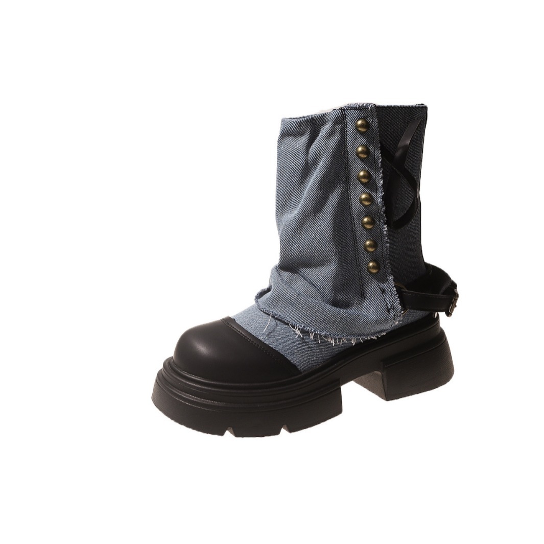 レディースブーツ ブリティッシュファッション パンツレッグブ - Street Fashion Denim のレビューと価格