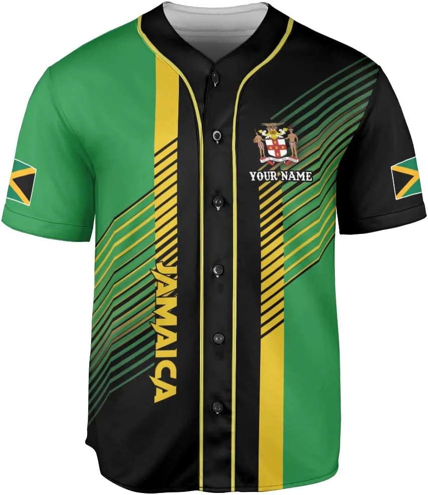 パーソナライズされた名前ジャマイカデザインパターン 3D プ - Street Fashion Jersey のレビューと価格