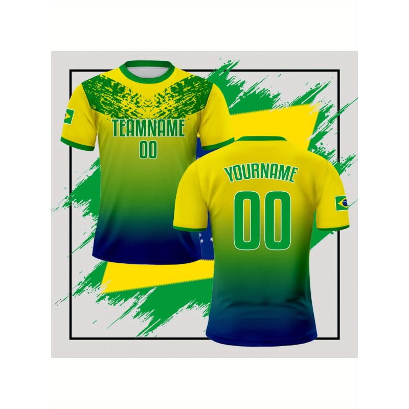 3DプリントブラジルスポーツTシャツ メンズ向け カスタムパ - Street Fashion Brazil のレビューと価格