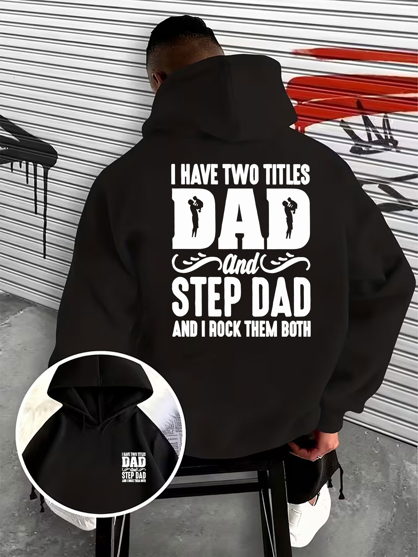 家族向けメンズ・フード付きスウェットシャツ - ロゴプリント - Street Fashion Logo Design のレビューと価格