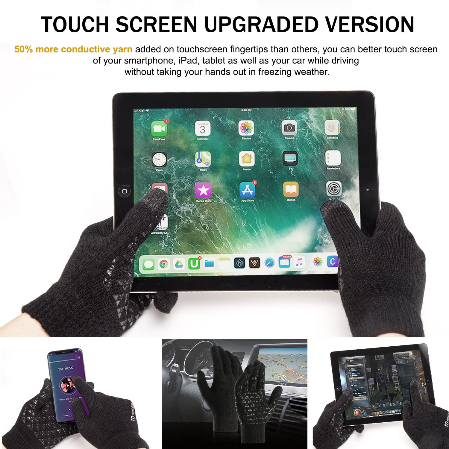 男性と女性のための魔法のニットグローブ,フルフィンガー,タッ - Street Fashion Gloves のレビューと価格