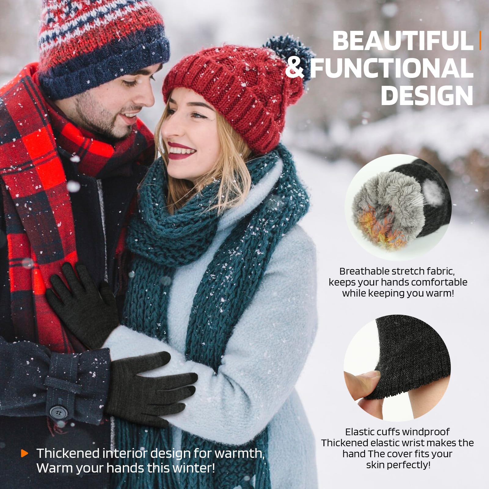 男性と女性のための魔法のニットグローブ,フルフィンガー,タッ - Street Fashion Gloves のレビューと価格