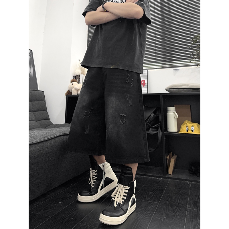 ユニセックスアメリカンインスハイストリートルーズストレート7 - Distressed Jean Rip のレビューと価格