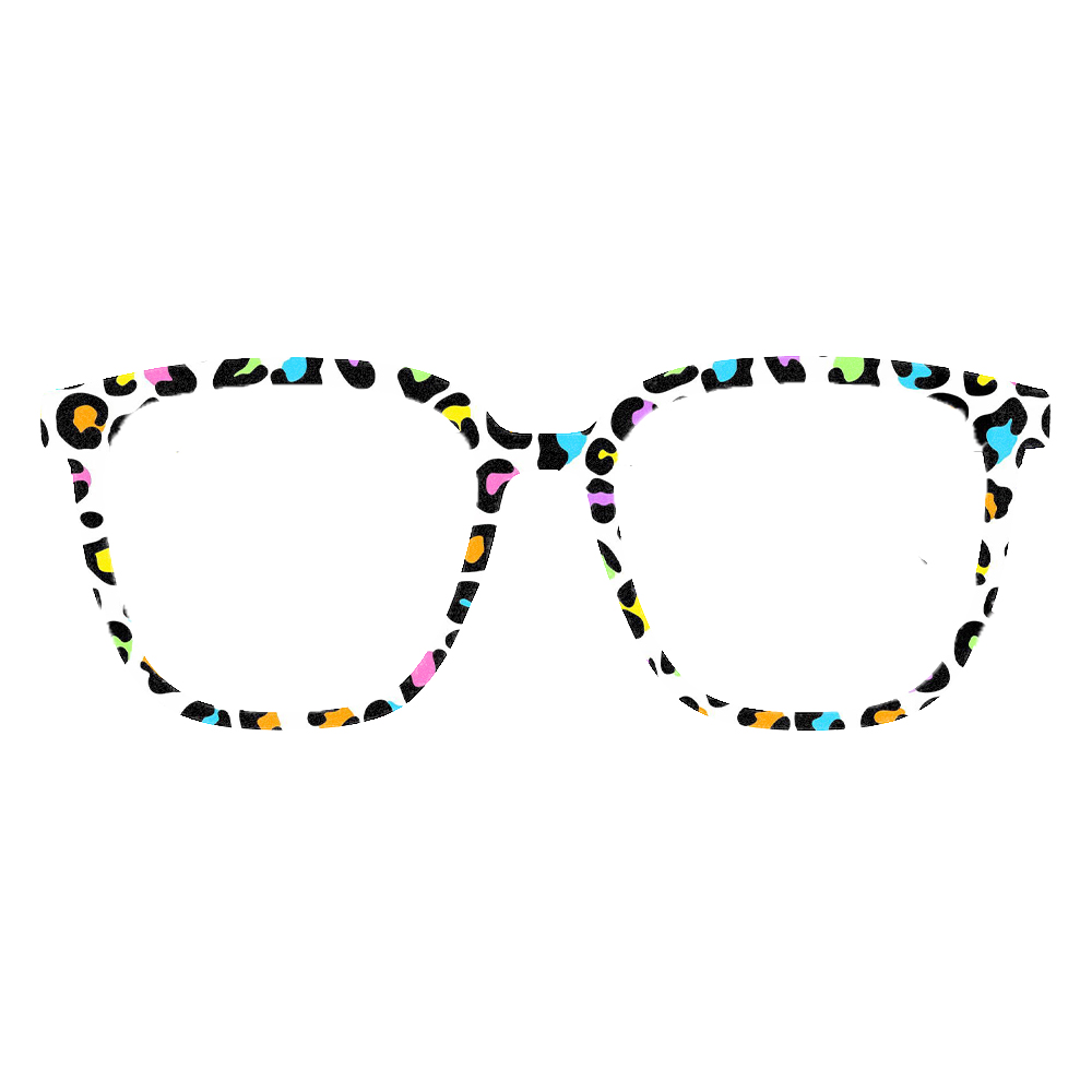 トレンディなレインボーヒョウ柄スクエア眼鏡フレーム女性ファッ - Street Fashion Glasses のレビューと価格