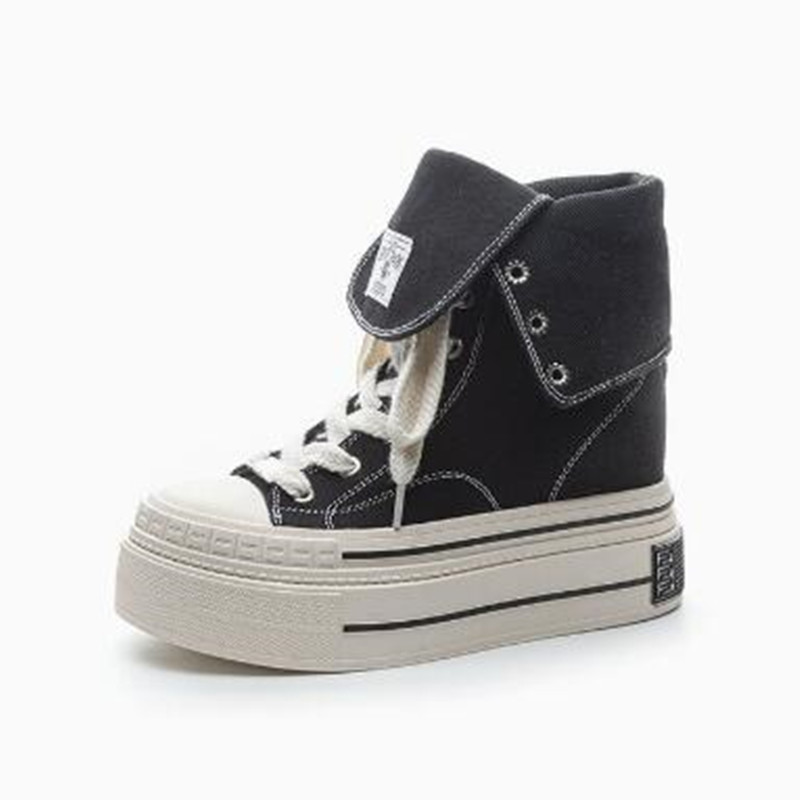 12CMスケートボード通気性ハイヒールシューズデニムレディー - Street Fashion Denim のレビューと価格