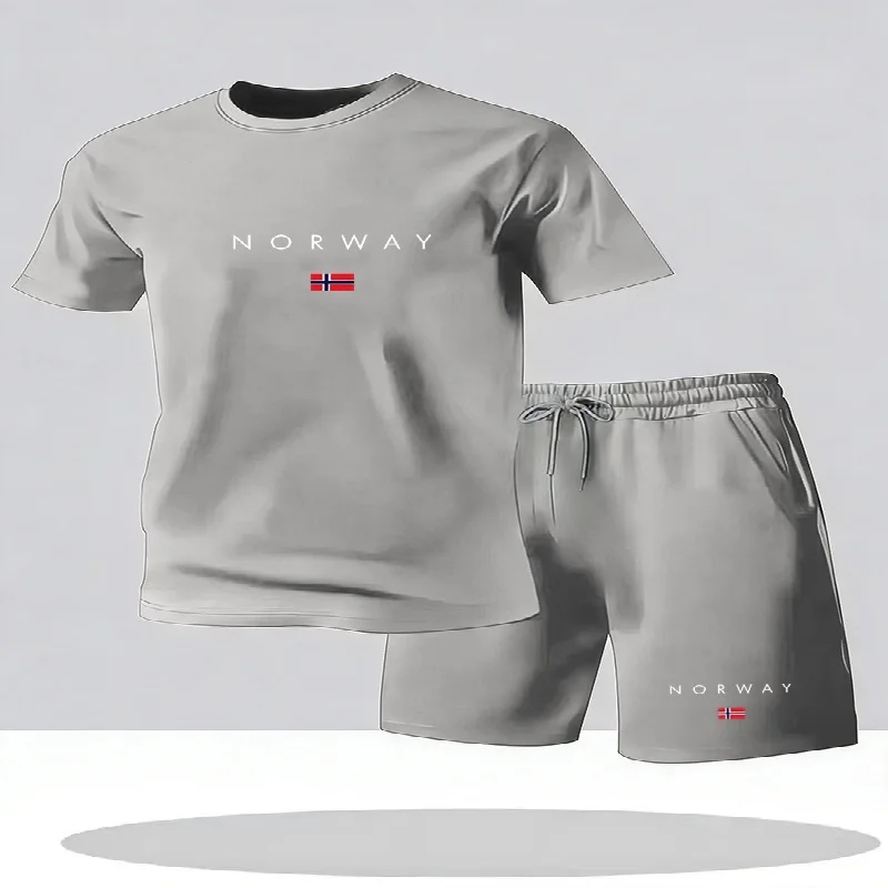 2026年新作 メンズカジュアル半袖ショートパンツ2点セット - Street Fashion Shanghai のレビューと価格