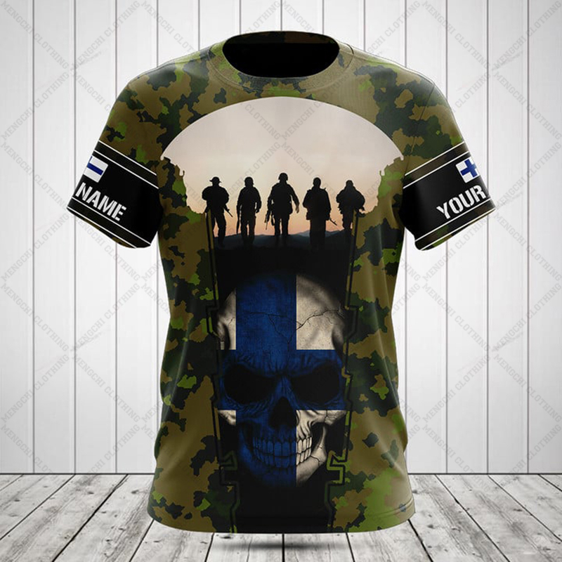 カスタム名夏カジュアルフィンランド国旗グラフィック Tシャツ - Street Fashion Usa のレビューと価格