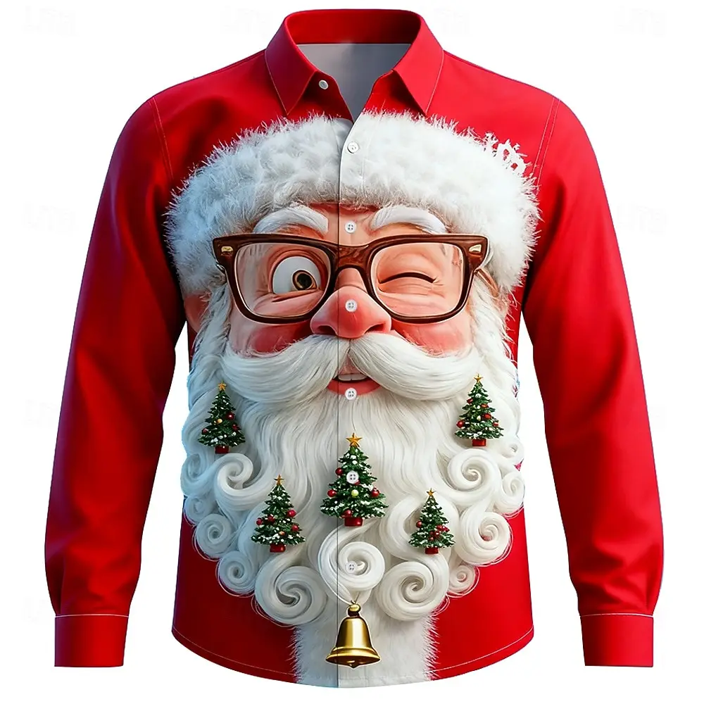 クリスマス メンズ 3D グラフィック 長袖、ストリート ス - Street Fashion Fall 2025 のレビューと価格