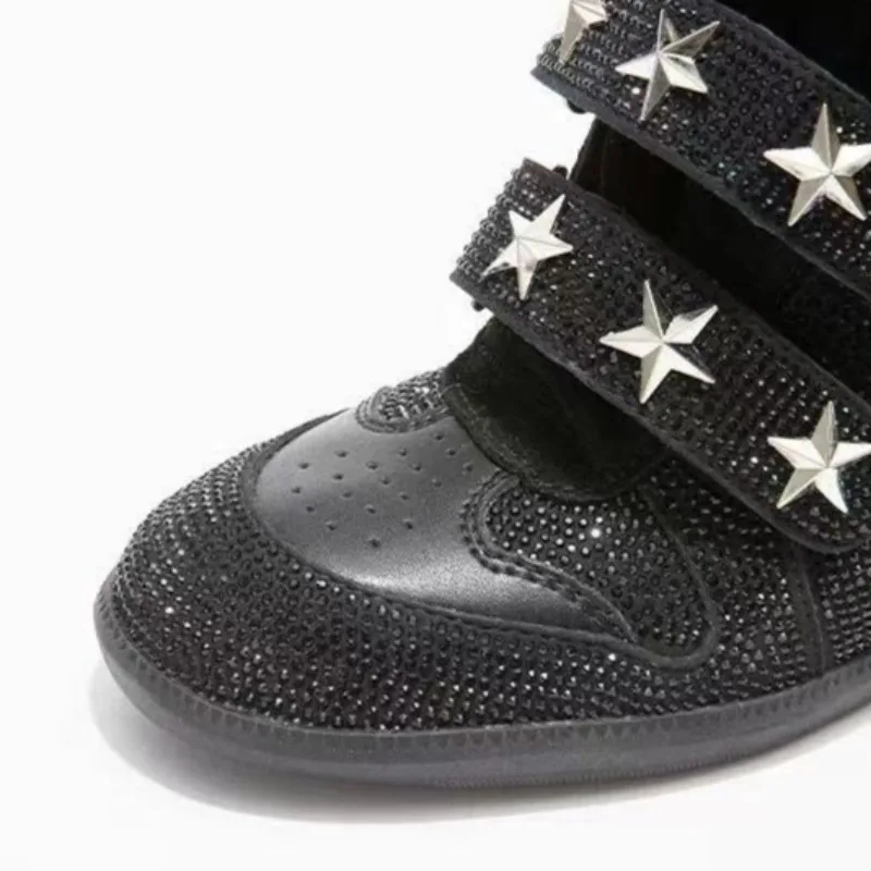 レディースラインストーンアンクルブーツ、女性用ファッションレ - Street Fashion Walk のレビューと価格