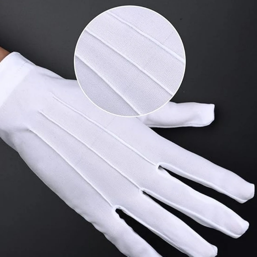1/2ペア ホワイトコットン手袋 メンズ フォーマルユニフォ - Street Fashion Gloves のレビューと価格