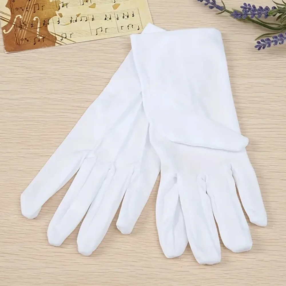 1/2ペア ホワイトコットン手袋 メンズ フォーマルユニフォ - Street Fashion Gloves のレビューと価格
