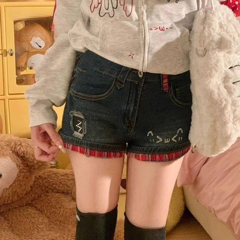アメリカンヴィンテージショートジーンズ女性カジュアルローウエ - Street Fashion Denim のレビューと価格