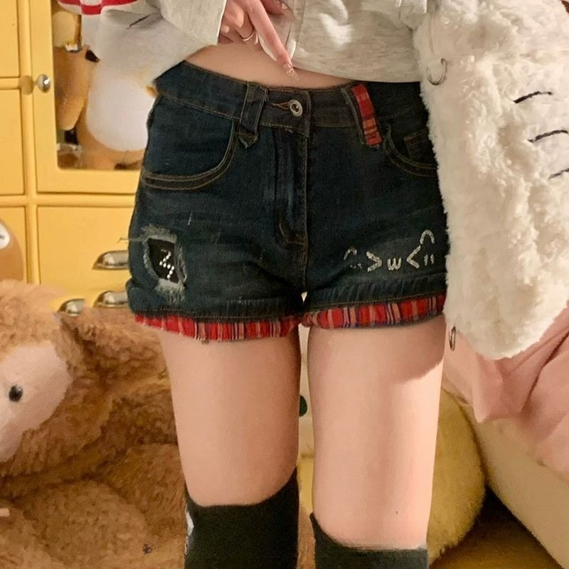 アメリカンヴィンテージショートジーンズ女性カジュアルローウエ - Street Fashion Denim のレビューと価格