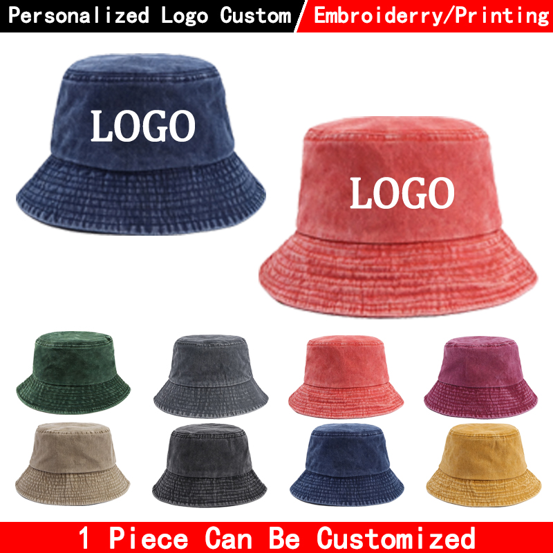 カスタムロゴ入りデニムバケットハット ファッションウォッシュ - Baseball Cap Fitted のレビューと価格