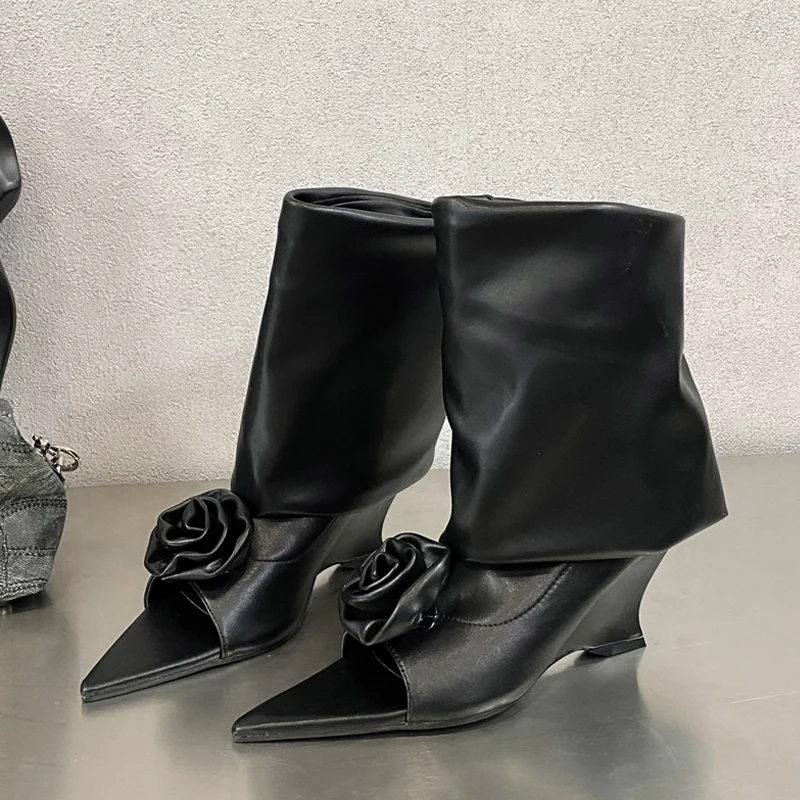 女性の靴ストリートスタイルデザイン花ピープポインテッドトゥ女 - Street Fashion Denim のレビューと価格