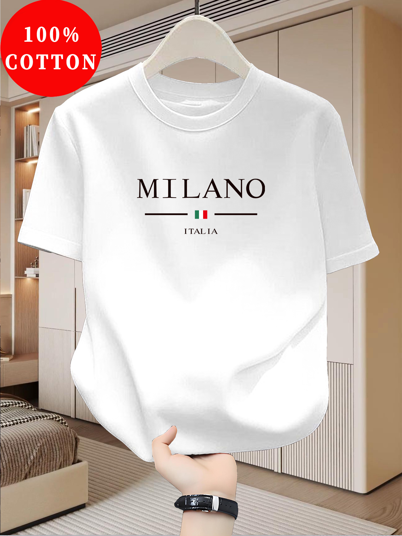 ミラノパターンプリント半袖カジュアルでファッショナブルなラウ - Street Fashion In Milan のレビューと価格
