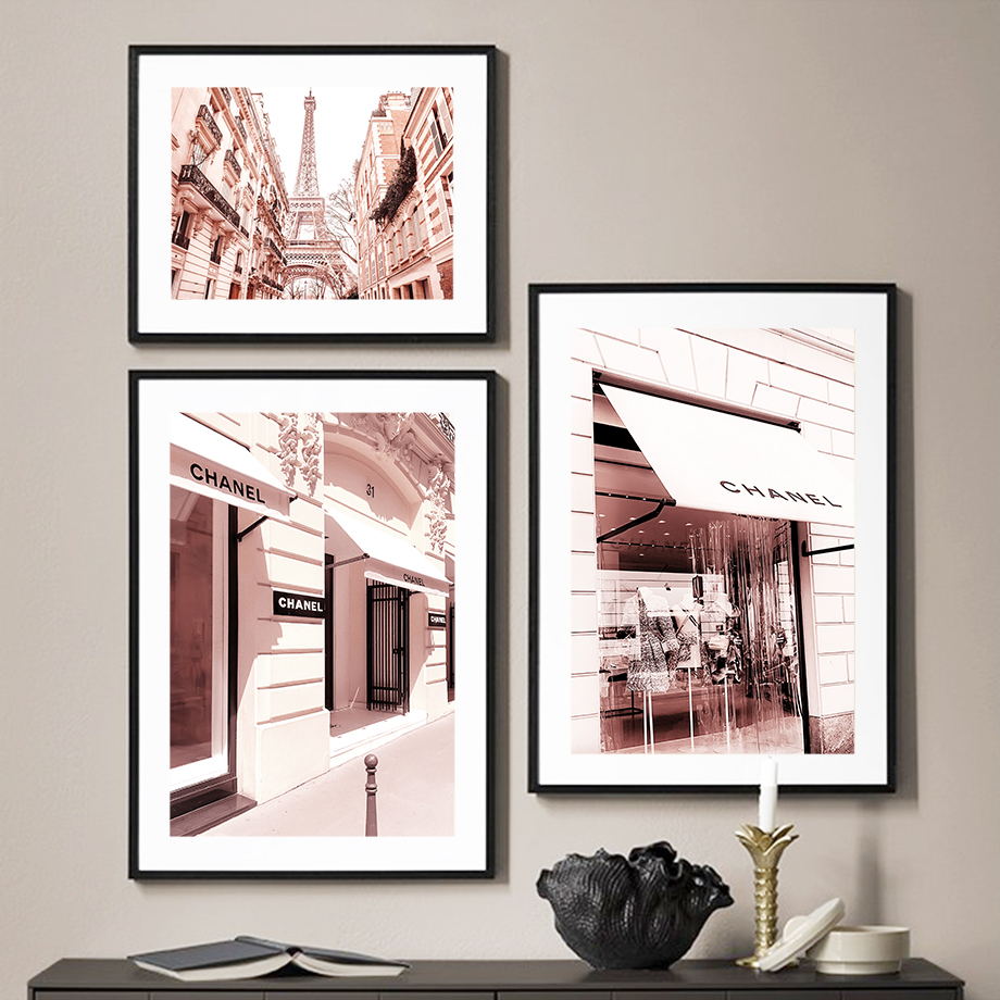 パリタワーストリート高級店ピンクファッションポスター北欧壁ア - Street Fashion Poster のレビューと価格