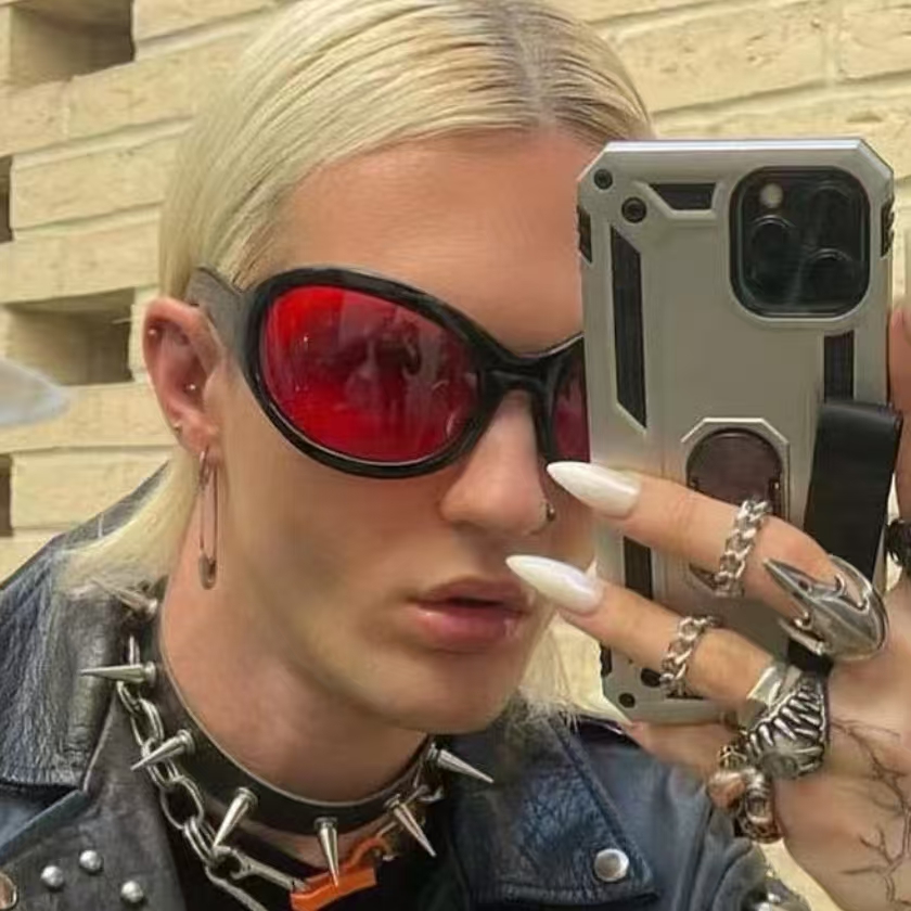 新作ファッショナブルなオーバルサングラス 女性用 Y2K ト - Street Fashion Glasses のレビューと価格