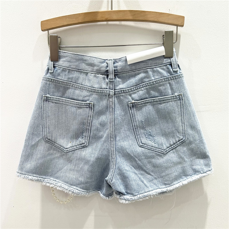 ダメージ加工ジーンズデニムショートパンツウォッシュドジーンズ - Distressed Jean Rip のレビューと価格
