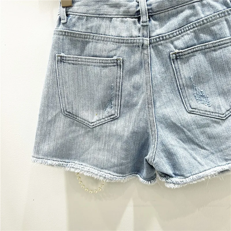 ダメージ加工ジーンズデニムショートパンツウォッシュドジーンズ - Distressed Jean Rip のレビューと価格
