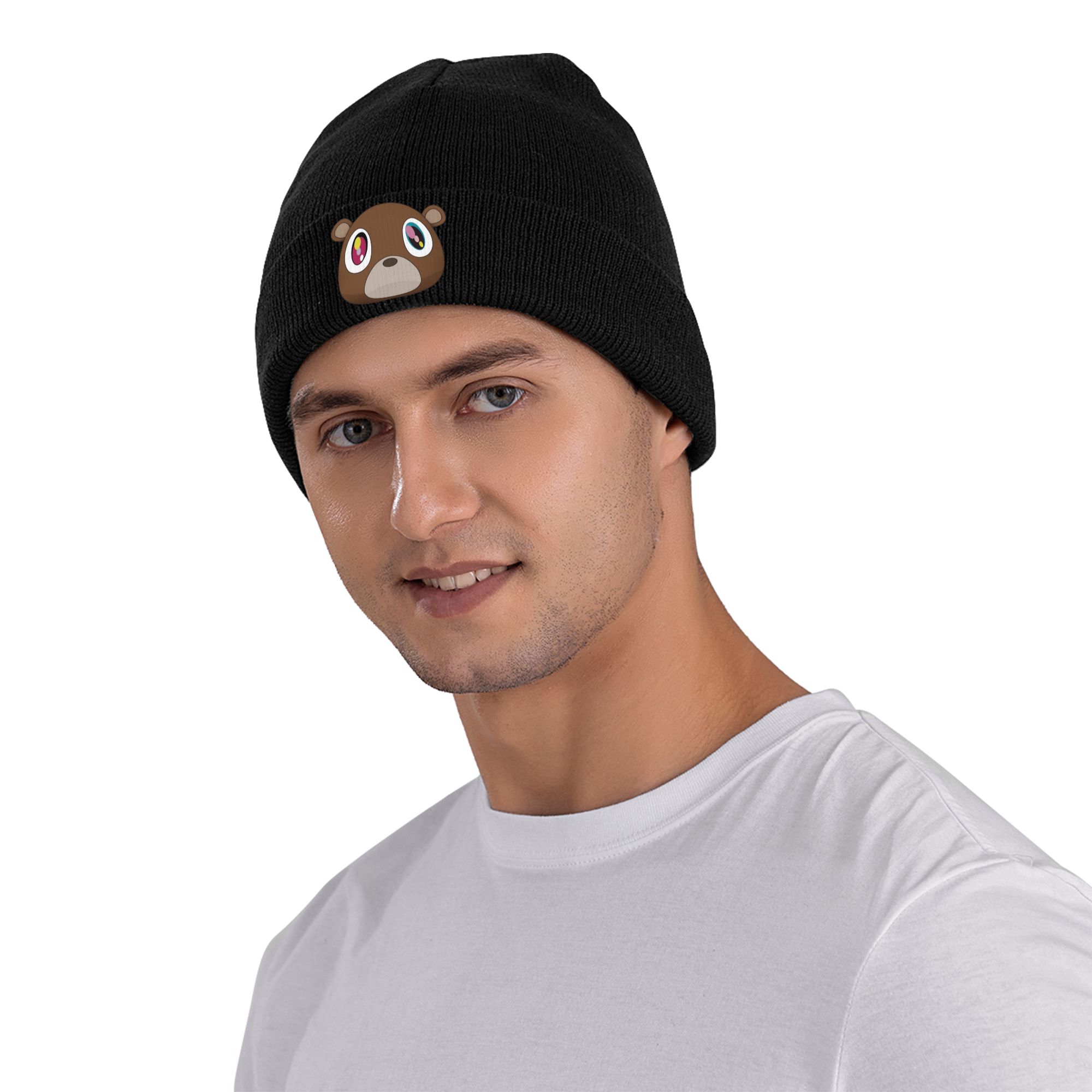卒業ベアラッパーハット 秋冬ビーニー 暖かいカニエ・ウェスト - Street Fashion Loverboy Hat のレビューと価格