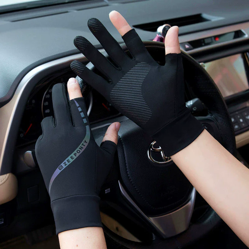 メンズ夏アイスシルクサイクリンググローブ薄型日焼け止め運転ハ - Street Fashion Gloves のレビューと価格