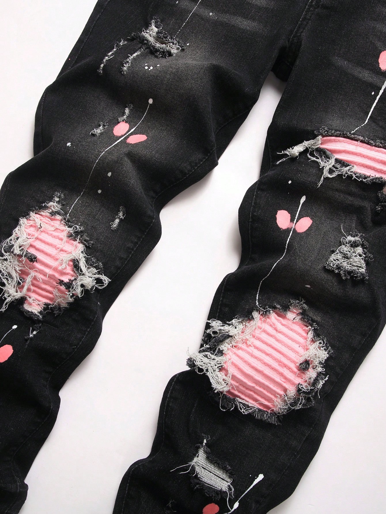 ハイストレッチメンズダメージデニムジーンズ、スキニーヒップホ - Distressed Jean Rip のレビューと価格