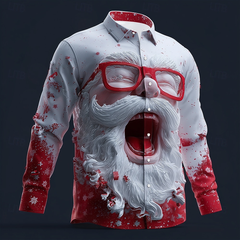 クリスマス メンズ 3D グラフィック 長袖、ストリート ス - Street Fashion Fall 2025 のレビューと価格
