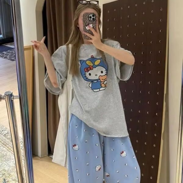 半袖ハローキティプリント Tシャツサンリオレディース夏新作ル - Street Fashion Jersey のレビューと価格