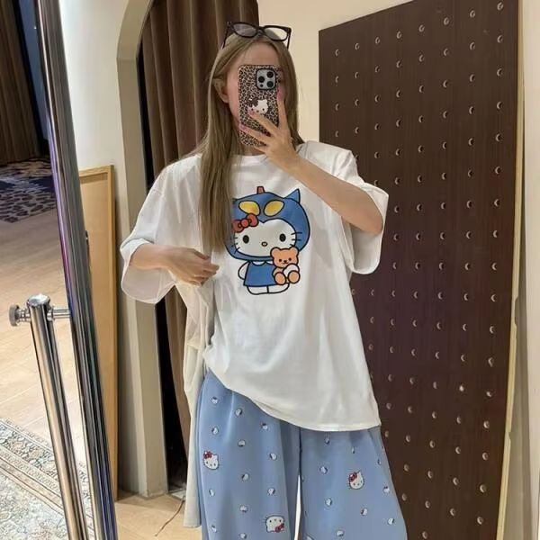 半袖ハローキティプリント Tシャツサンリオレディース夏新作ル - Street Fashion Jersey のレビューと価格