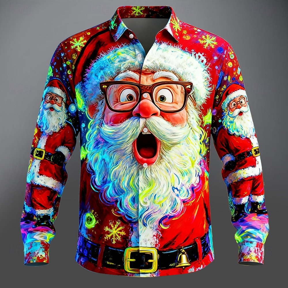 クリスマス メンズ 3D グラフィック 長袖、ストリート ス - Street Fashion Fall 2025 のレビューと価格