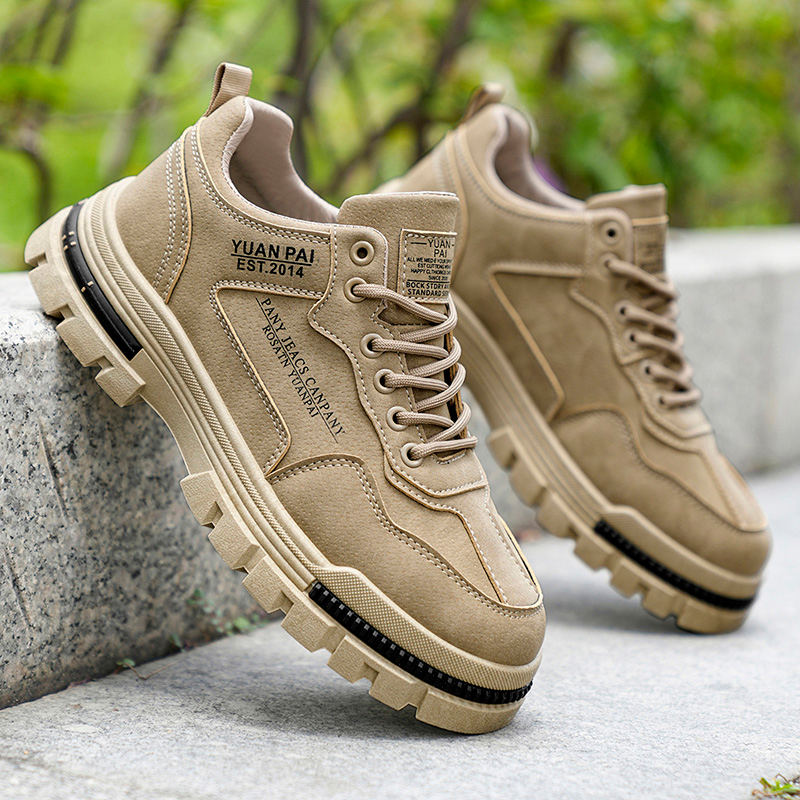 メンズ厚底ワークブーツ滑り止めカジュアルプラットフォームスニ - Street Fashion Walk のレビューと価格