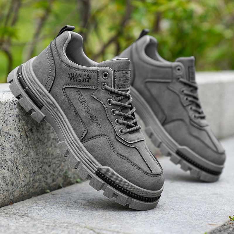 メンズ厚底ワークブーツ滑り止めカジュアルプラットフォームスニ - Street Fashion Walk のレビューと価格