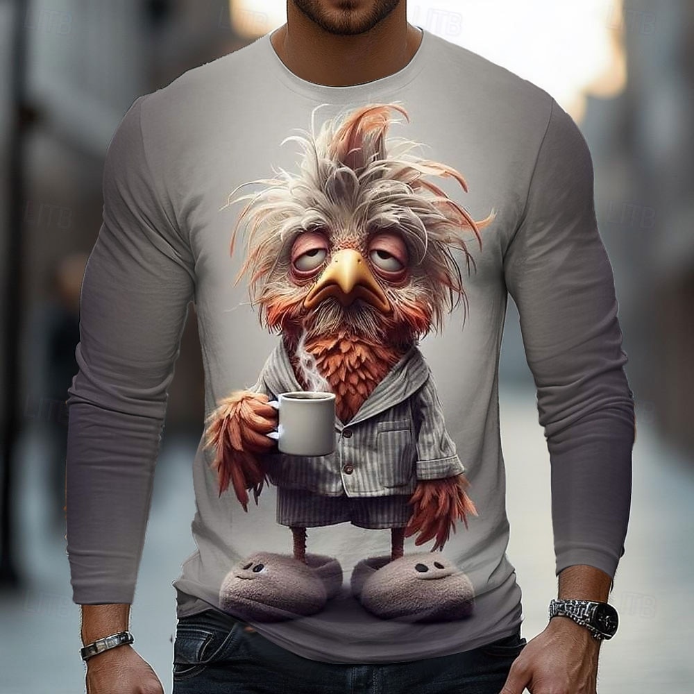 2025年メンズアニマルチック3D Tシャツ長袖Tシャツ3D - Street Fashion Fall 2025 のレビューと価格