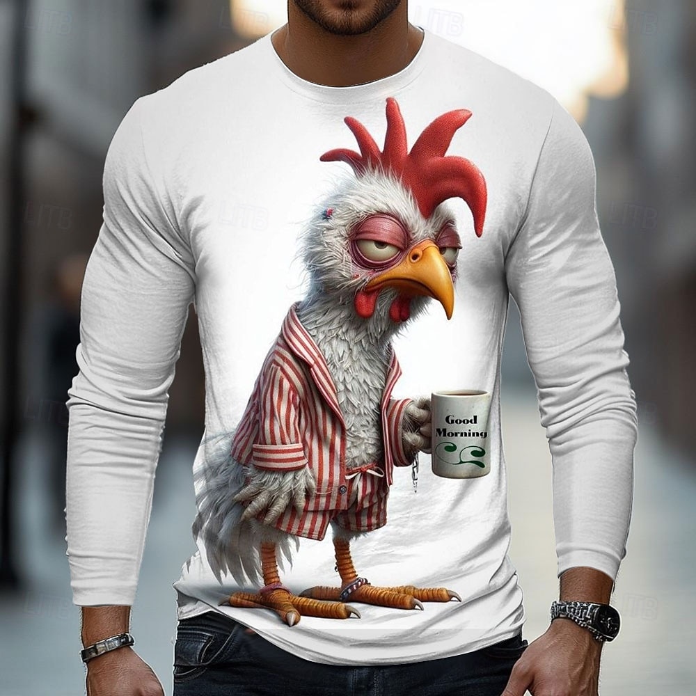 2025年メンズアニマルチック3D Tシャツ長袖Tシャツ3D - Street Fashion Fall 2025 のレビューと価格