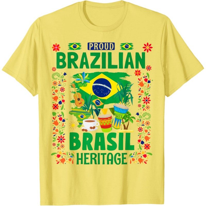 3Dプリント ブラジル音楽 Tシャツ メンズ 独立記念日柄  - Street Fashion Brazil のレビューと価格