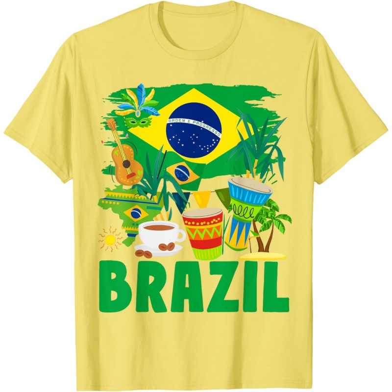 3Dプリント ブラジル音楽 Tシャツ メンズ 独立記念日柄  - Street Fashion Brazil のレビューと価格