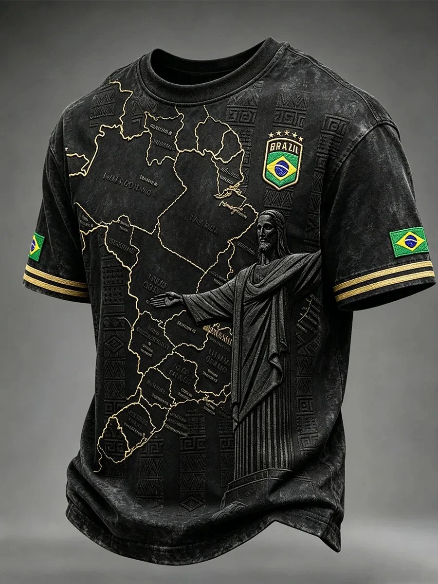ブラジルのストリートスタイルTシャツ（黒）、3Dエンボス加工 - Street Fashion Brazil のレビューと価格