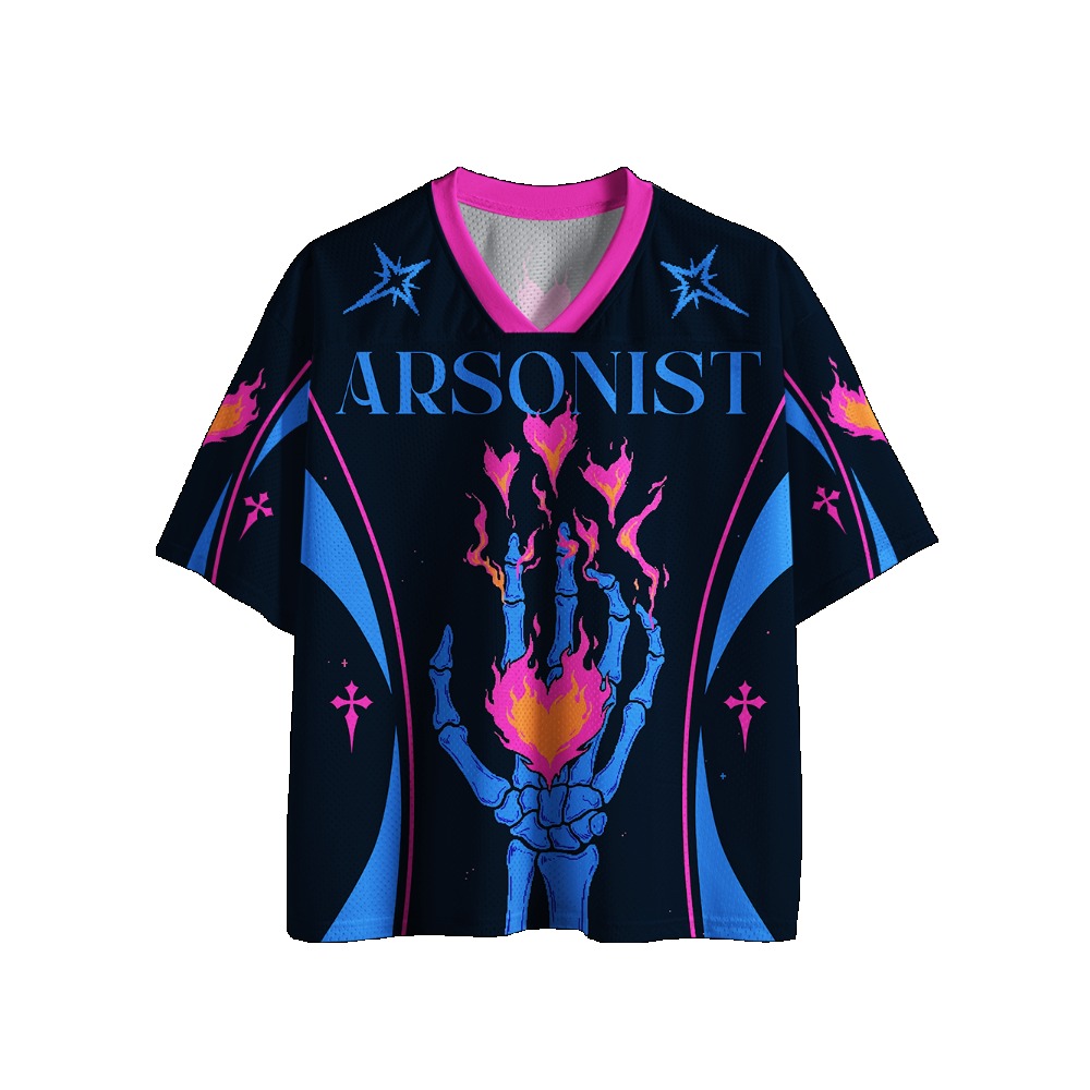 ゴシックフットボールジャージ ヴィンテージプリント Vネック - Street Fashion Jersey のレビューと価格