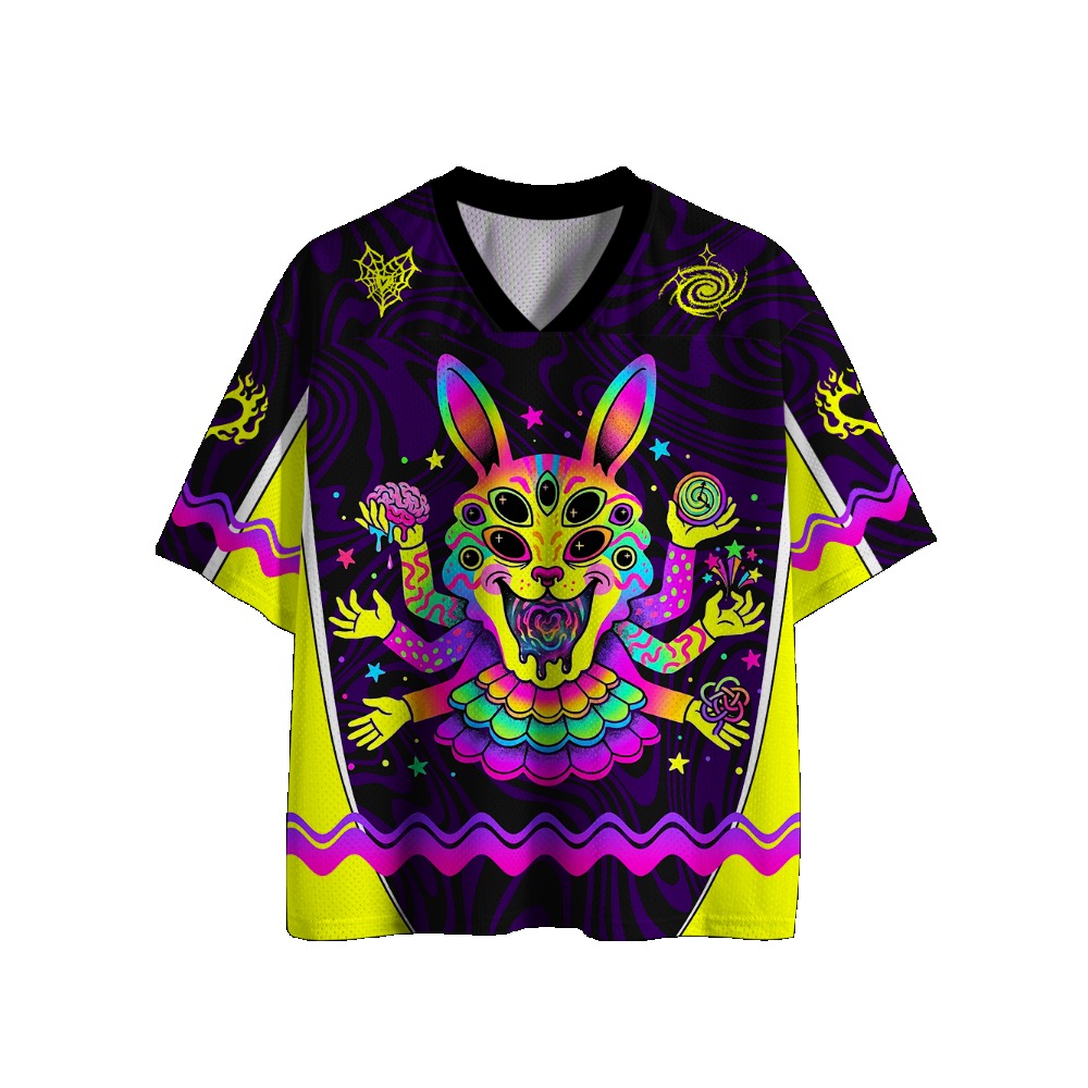 ゴシックフットボールジャージ ヴィンテージプリント Vネック - Street Fashion Jersey のレビューと価格